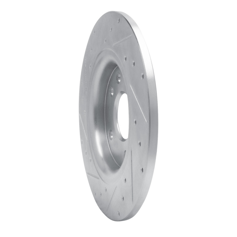 Chrysler Voyager Brake Rotor (1) - Rear Right - R1 Concepts - Drilled & Slotted - Silver - `17-`25